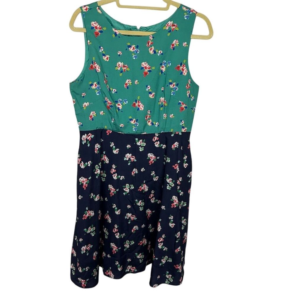 Fervour Women's Vintage Floral Knee Length Dress Size L Multicolor